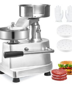 VEVOR Commercial Hamburger Patty Maker - 130mm/5 inch Adjustable Stainless Steel Press with 1000 Patty Papers