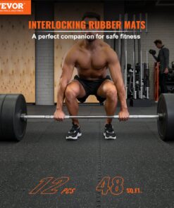 60.9 cm x 60.9 cm EVA Foam & Rubber Top Interlocking Workout Floor Mats with 4.45 m² Coverage