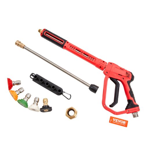 VEVOR High Pressure Washer Gun with 3 Wand Extensions 25cm