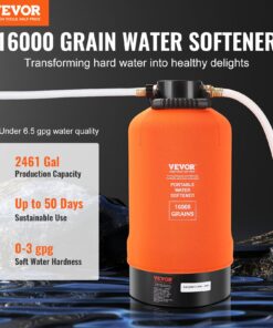 000 Grain Portable RV Water Softener with 3/4-Inch Brass Fittings and 107 cm Hose