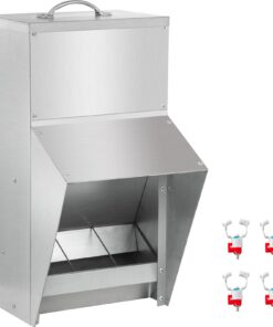 VEVOR Galvanized Steel Wall-Mounted Chicken Feeder 11.3kg (25lbs) Capacity