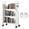 VEVOR 150 kg330 lbs Library Book Cart   790 x 385 x 1250 mm311 x 152 x 492 in Single Sided with L Shaped Flat Shelves and 4 Inch Lockable Wheels