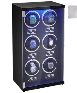 VEVOR Watch Winder for 6 Automatic Watches with Quiet Japanese Mabuchi Motors