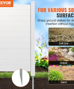 127 cm x 127 cm (50 in x 50 in) Vinyl Fence with Metal Stakes