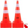 VEVOR 10PCS 71cm 28 PVC Orange Traffic Safety Cones with Reflective Collars and Weighted Base for Construction and Traffic Control