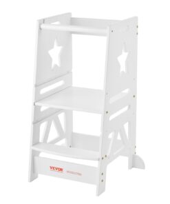 VEVOR Adjustable Children's Tower Step Stool with Safety Rail