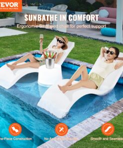 UV-Resistant PE Chaise Loungers for Water Depths up to 22.9 cm (9 inches)