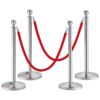 VEVOR Silver Stanchion Posts with Red Velvet Ropes