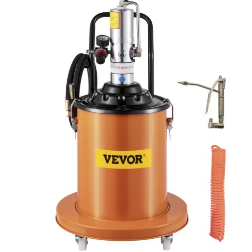 VEVOR 20L 5 Gallon Electric Pneumatic Grease Pump Set with 6m 20FT High Pressure Hose Universal 360° Grease Gun