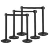 VEVOR 6 Pack Carbon Steel Crowd Control Stanchions with 3 x 2m 65ft Retractable Belts and Fillable Base