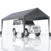 VEVOR Heavy Duty Carport Canopy Shelter Tent 3x6m 10x20ft with 8 Steel Poles and All Weather PE Fabric for Vehicles and Boats