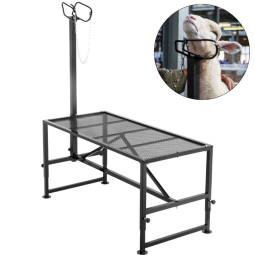 VEVOR Adjustable Metal Livestock Trimming Stand with Straight Head Piece 76x58 cm 299x213 in Platform Height