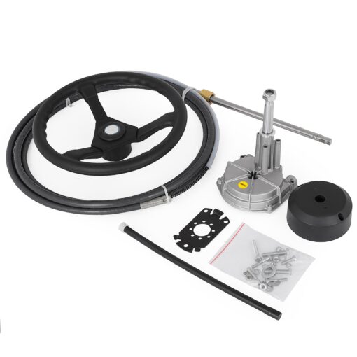 VEVOR Marine Outboard Rotary Steering System Kit with 396 m 13 ft Steering Cable and 3429 cm 135 in Wheel for Boats