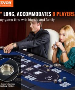 Portable and Sturdy Casino Card Game Table for Texas Hold'em and Blackjack