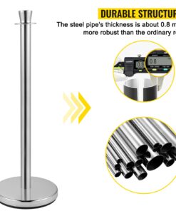 Silver Barrier with Concrete and Metal Base - Set of 2