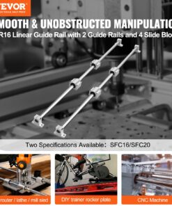 1000mm (39.4 in) with 4 SC16 Slide Blocks and Rail Supports for CNC Machines and DIY Projects