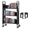 VEVOR Single Sided Library Book Cart with V Shaped Shelves