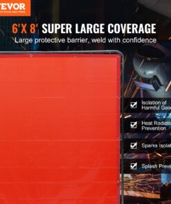 1.83m x 2.44m (6' x 8') Vinyl Protective Curtain with 4 Swivel Wheels (2 Lockable)