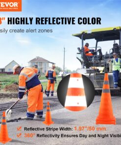 Portable Construction Cones with Wide Base and Storage Bag for Traffic Control and Parking