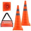 VEVOR 2 Pack 71 cm 28 inch Collapsible Traffic Safety Cones with Reflective Collars