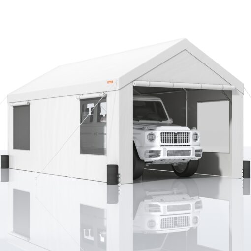 VEVOR Heavy Duty Carport 3x6m 10x20ft Outdoor Garage Shelter with Removable Sidewalls