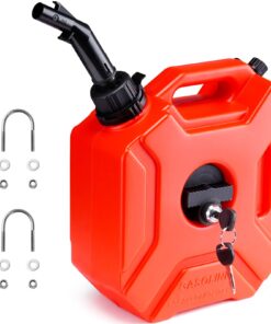 VEVOR 5L/1.3 Gallon HDPE Gas Can with Spout and Lockable Bracket