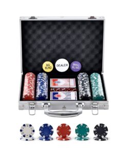 VEVOR 200-Piece Poker Chip Set with Aluminum Case - 11.5g (0.41 oz) Casino Chips