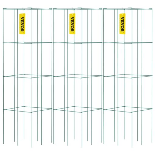 VEVOR Heavy Duty Green PVC Coated Steel Tomato Cages