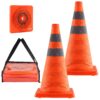 VEVOR 2 Pack 45 cm 18 inch Collapsible Traffic Safety Cones with Reflective Collars