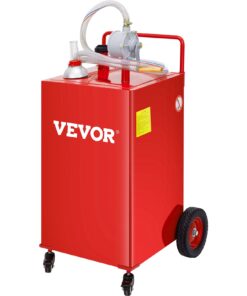 VEVOR 132-Liter (35-Gallon) Fuel Caddy with Manual Transfer Pump and 4 Wheels for Gasoline