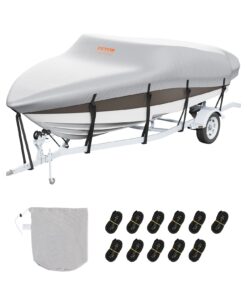 VEVOR 14-16 ft (426-480 cm) Waterproof Trailerable Boat Cover with Motor Cover & Buckle Straps