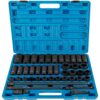 VEVOR 43 Piece 12 Inch 127mm Impact Socket Set with Metric StandardDeep Sockets 9 30mm  Extension Bars