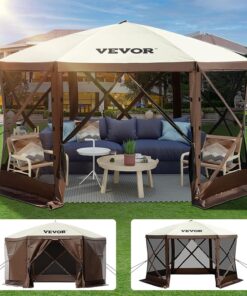 VEVOR 3m x 3m Pop-up Gazebo Screen Tent with Mesh Windows