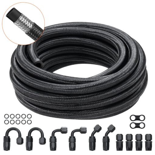 VEVOR 8AN Nylon Stainless Steel Braided Fuel Line Kit