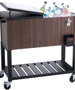 VEVOR 76L (80Qt) Rolling Cooler Cart with Bottle Opener