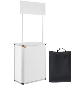 VEVOR Portable Tradeshow Podium Table with Storage and Carrying Bag