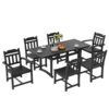 VEVOR 7 Piece Outdoor Patio Dining Set with Square Table and 6 Chairs