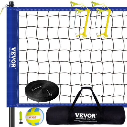 VEVOR Outdoor Portable Volleyball Net System with Adjustable Height Steel Poles