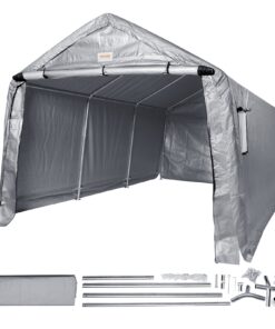 VEVOR 3 x 4.6 x 2.4 m Portable Storage Shelter Garage with Steel Frame and Zipper Door