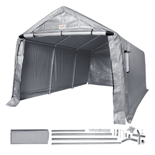 VEVOR 3 x 46 x 24 m Portable Storage Shelter Garage with Steel Frame and Zipper Door