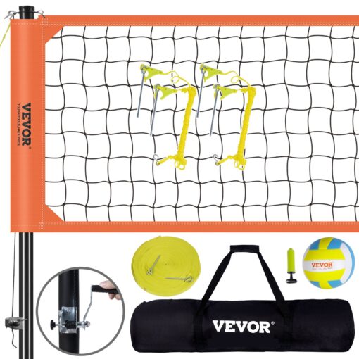 VEVOR Outdoor Portable Volleyball Net System with Adjustable Aluminum Poles