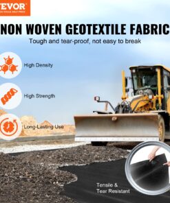 0.91 x 30.48m (3 x 100FT) Heavy Duty Non-Woven Geotextile Fabric for Landscaping and Weed Control