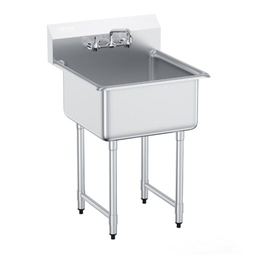 VEVOR Heavy Duty Stainless Steel Utility Sink with Faucet