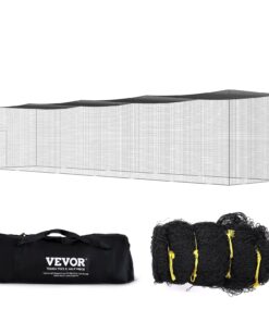 VEVOR Baseball Batting Cage Netting 16.76m x 3.66m x 3.66m (55x12x12FT) - Durable Weather-Resistant PE Mesh with Door & Carry Bag