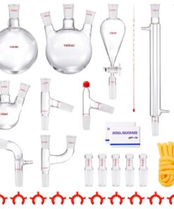VEVOR 29-Piece Lab Distillation Kit - 1000ml Essential Oil Apparatus with 3.3 Borosilicate Glass & 24/40 Joints for Professional Use