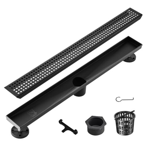 VEVOR 610mm 24 Inch Linear Shower Drain with Square Pattern Grate