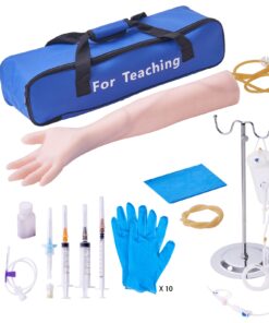 VEVOR Phlebotomy Practice Kit with Adjustable 1.2m (4ft) IV Stand - Realistic IV Training Arm for Venipuncture