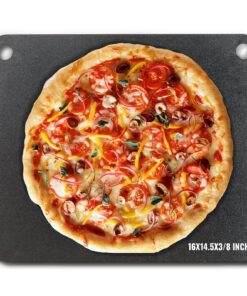 VEVOR Pre-Seasoned Pizza Steel Plate 40.6 x 36.8 x 0.95 cm (16 x 14.5 x 3/8 inch) - Heavy Duty Carbon Steel for Oven & Grill