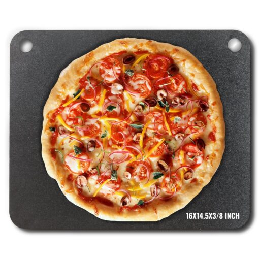 VEVOR Pre Seasoned Pizza Steel Plate 406 x 368 x 095 cm 16 x 145 x 38 inch Heavy Duty Carbon Steel for Oven Grill