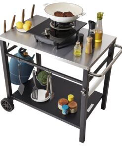 VEVOR Outdoor BBQ Station with Stainless Steel Table Top